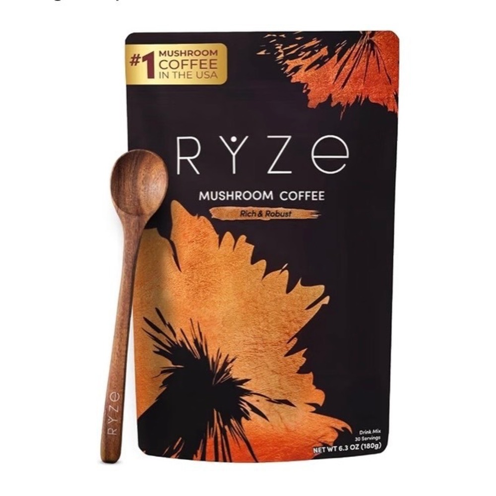 RYZE Mushroom Coffee 30 Servings 6.3oz Black Adaptogen Superfood Vegan NEW